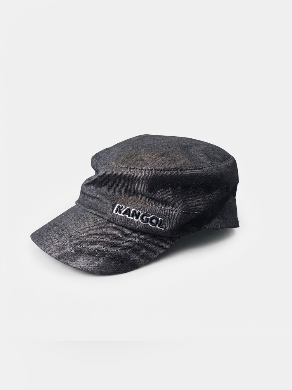 Kangol Denim Army Cap (Dark Wash / Black, Size L/XL)